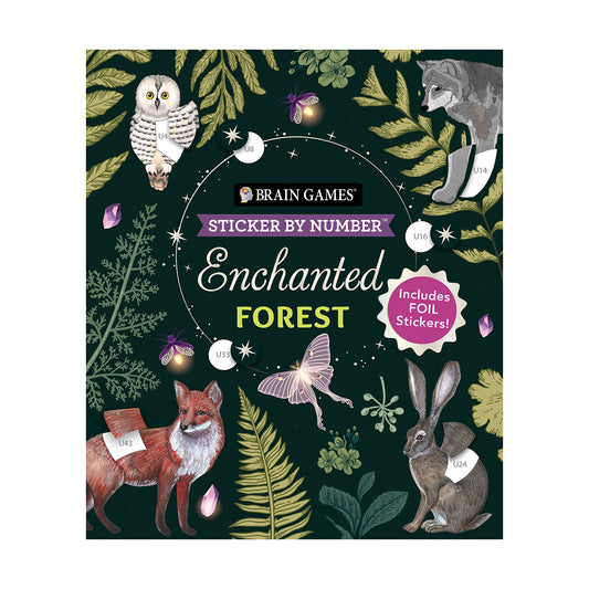 Brain Games Sticker by Number Enchanted Forest 24 Images to Sticker