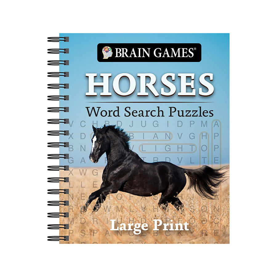 Brain Games Horses Word Search Puzzles Large Print