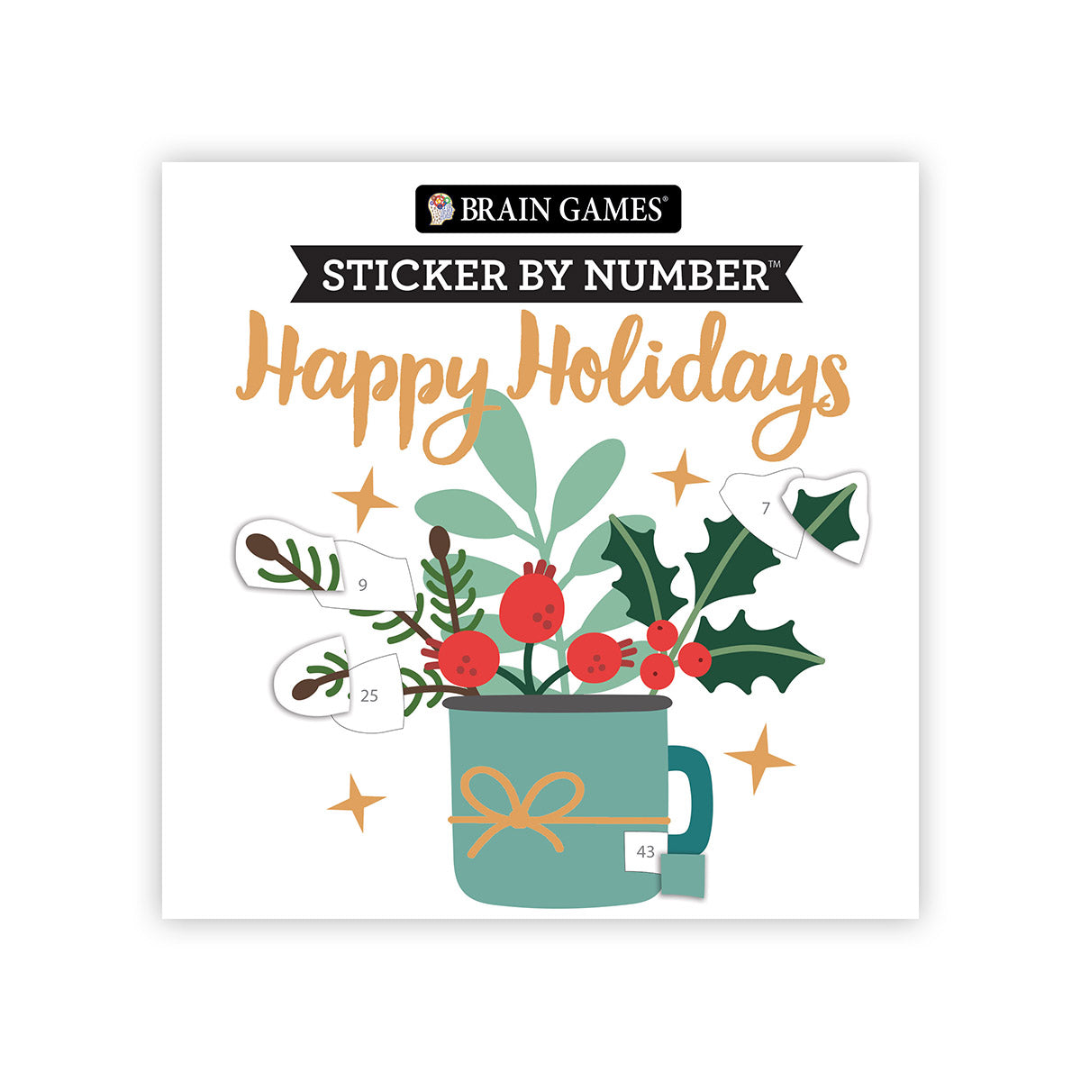 Brain Games  Sticker by Number Happy Holidays Christmas  Stocking Stuffer