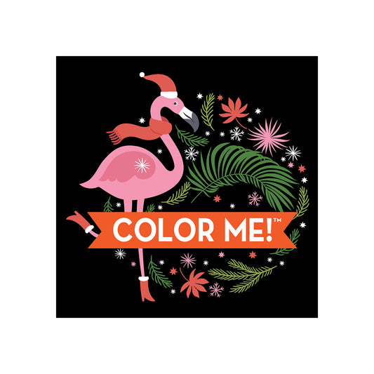 Color Me Christmas Flamingo Cover  Coloring Book With Quotes