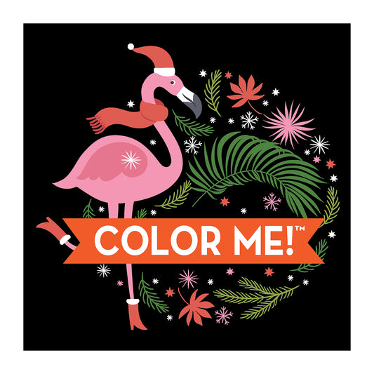 Color Me! Christmas (Flamingo Cover) - Keepsake Coloring Books Compact Edition: Festive Holiday & Winter Designs with Quotes | 7x7 Inches | Stocking Stuffer, Coloring Book for Adults & All Ages