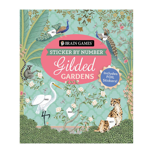 Brain Games - Sticker by Number: Gilded Gardens (24 Images to Sticker)