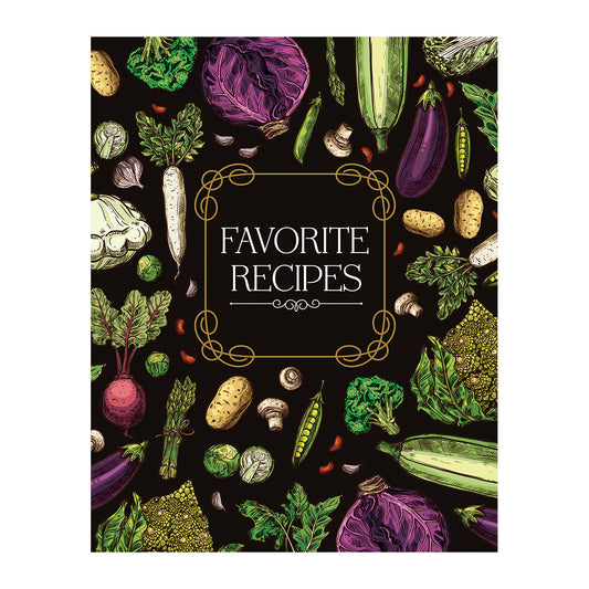 Recipe Book to Write in Your Own Recipes - Favorite Recipes (Vegetable Cover) | Tabbed Sections & Accordion Pocket | Custom Cookbook Keepsake for Her, Mom, Daughter, Wife