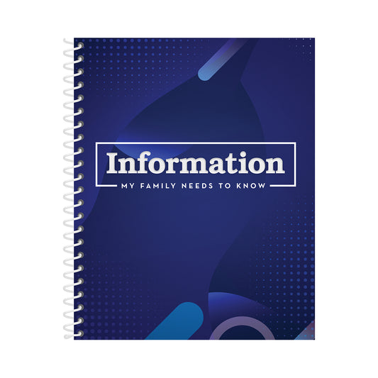 Information My Family Needs To Know Organizer Blue