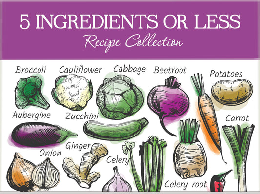 5 Ingredients or Less Recipe Card Collection Tin - 78 Recipe Cards + 22 Blank Recipe Cards to Write Your Own Recipes + 5 Tabbed Section Dividers