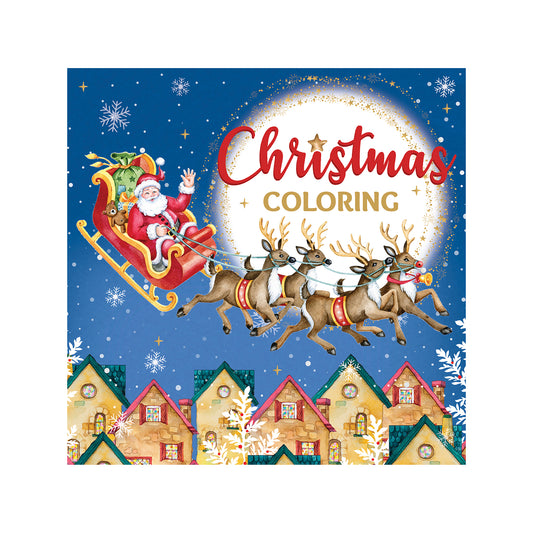 Christmas Coloring Santa Sleigh Cover  Keepsake Coloring Book