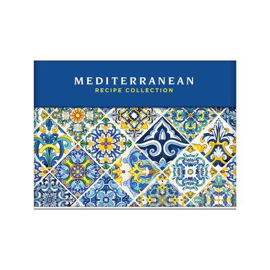 Mediterranean Recipe Card Collection Tin | 72 Recipe Cards + 28 Blank Recipe Cards to Write Your Own Recipes + 5 Tabbed Section
