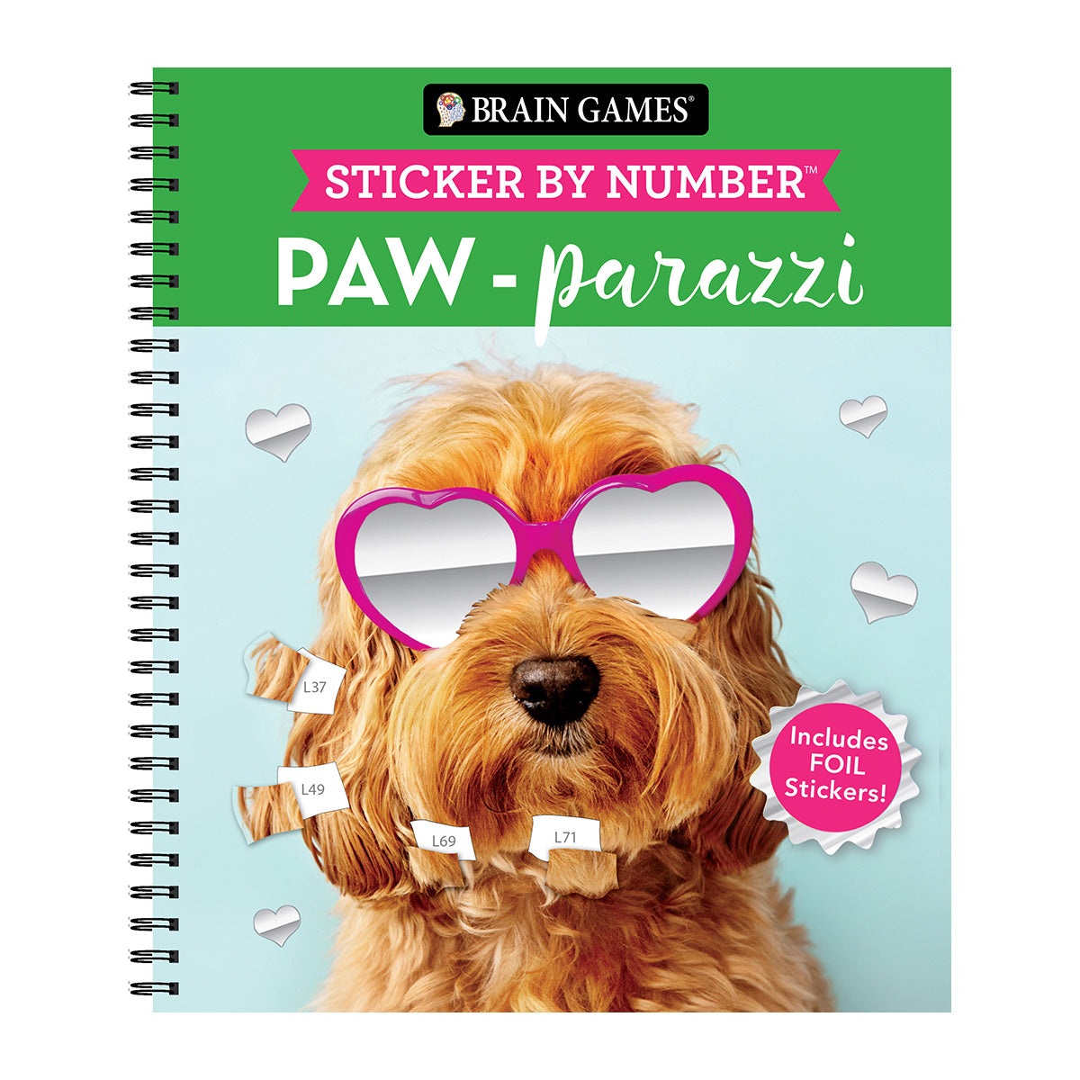Brain Games - Sticker by Number: Paw-Parazzi (24 Images to Sticker)