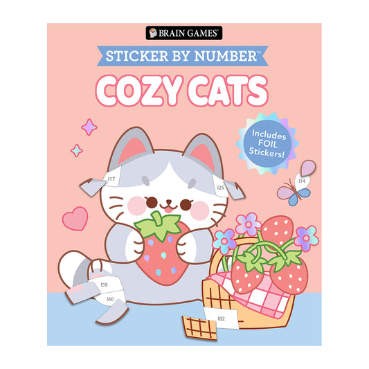 Brain Games - Sticker by Number: Cozy Cats (10 Images to Sticker)