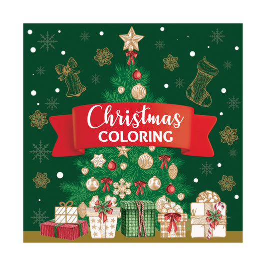 Christmas Coloring Golden Tree Design