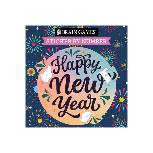 Brain Games Sticker by Number Happy New Year 7x7